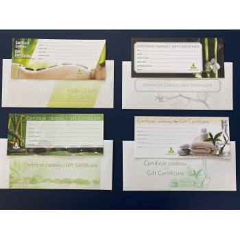 Gift Certificate - pack of 10  Shop by category - Massage Boutik Products
