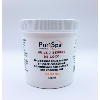 Beurre de coco non aromatisé - Organique Pur'Spa Produits de massage