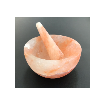Mortier et Pilon en sel rose de l'Himalaya  - 1