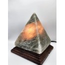 Lampe en Critaux de sel de l'Himalaya - pyramide grise  - 2